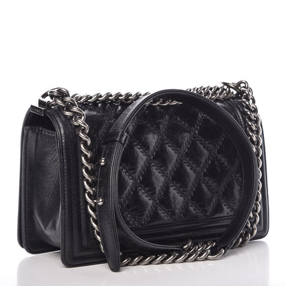 Chanel Calfskin Double Stitch Medium Boy Flap Black 3 of 15