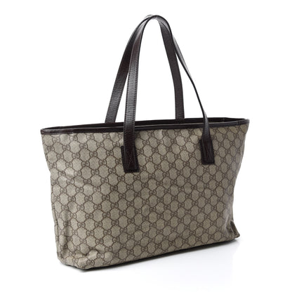 Gucci GG Supreme Monogram Medium Zippered Shopping Tote Dark Brown 3 of 14