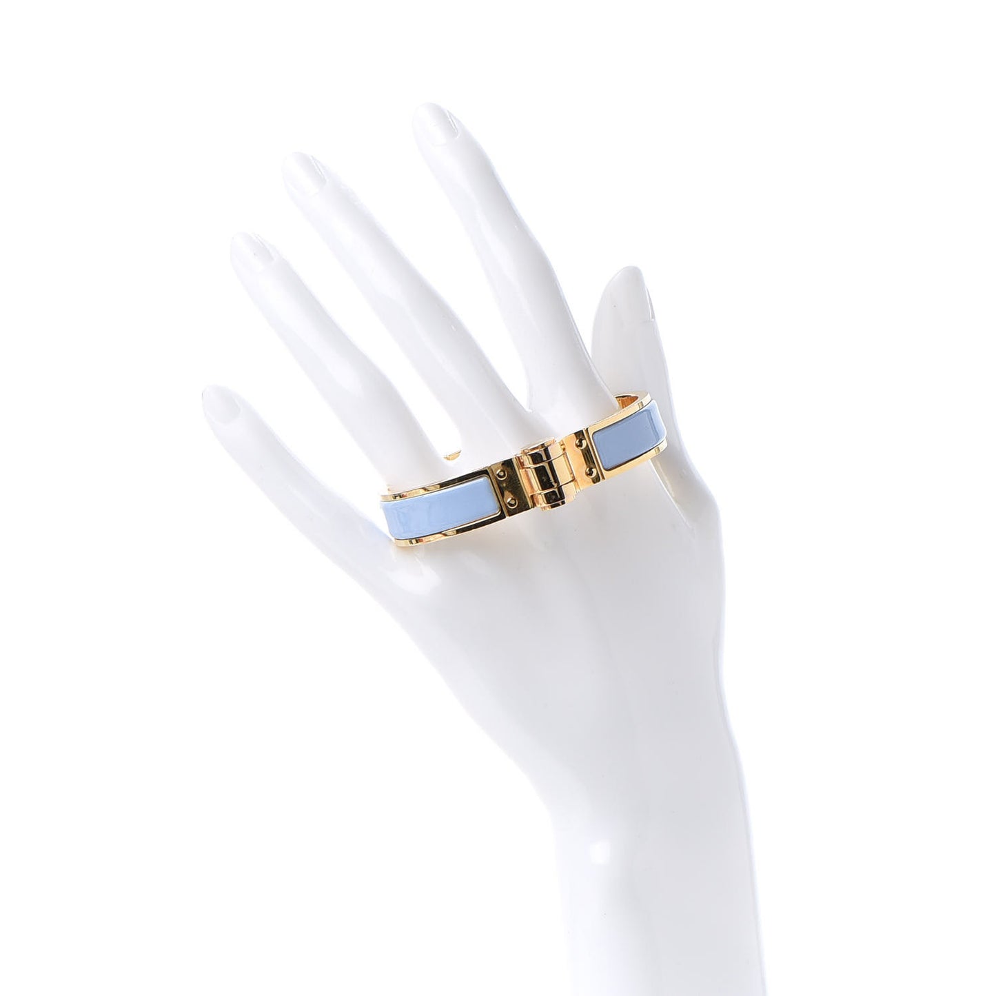 Enamel Charniere Uni Narrow Hinged Bracelet Bleu Lavande