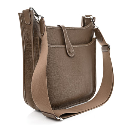 Hermes Taurillon Clemence Evelyne III PM Etoupe 3 of 11
