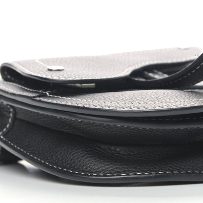 Christian Dior X KAWS Grained Calfskin Saddle Pouch Black 10 of 11