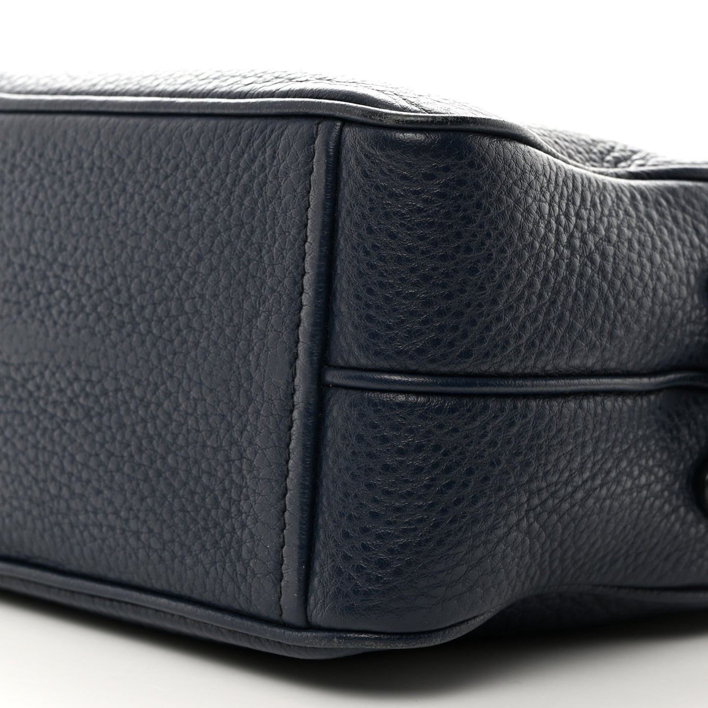 Vitello Daino Camera Crossbody Bag Blue