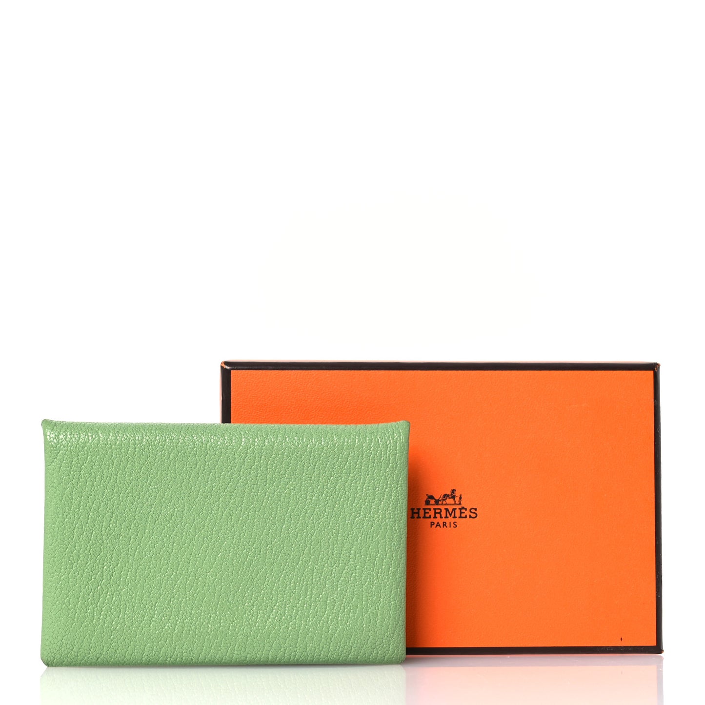 Chevre Mysore Verso Calvi Card Case Vert Criquet Caramel