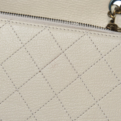Chanel Shiny Calfskin Goatskin Quilted Small Coco Curve Messenger Flap White 8 of 12