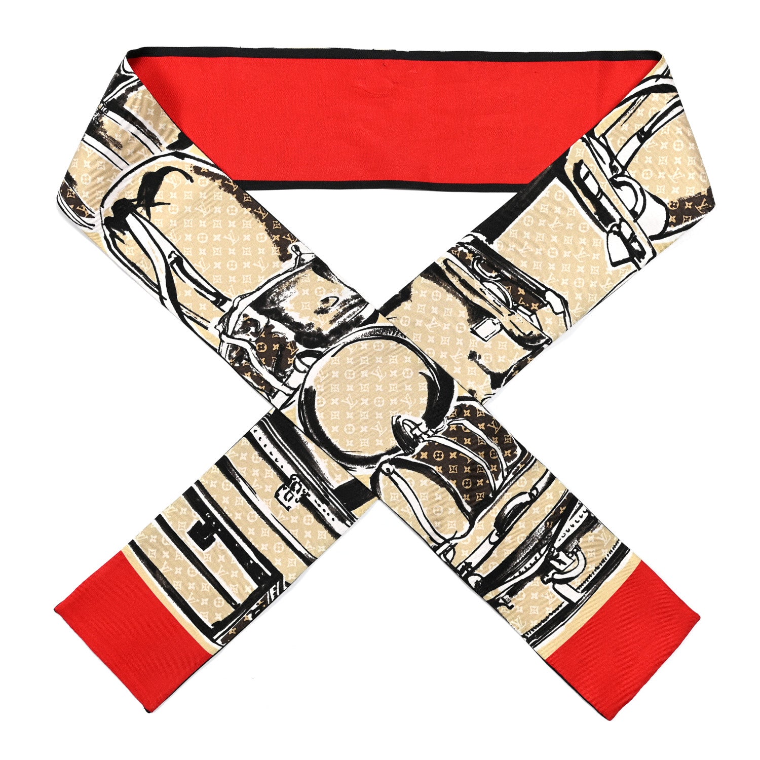 Louis Vuitton Silk Monogram Trunks Bandeau Brown 2 of 6