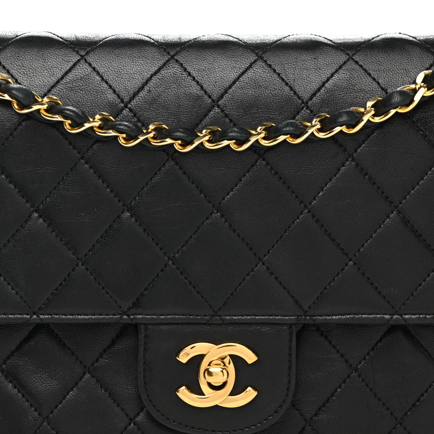 Chanel Lambskin Quilted Medium Double Flap Black 8 of 15