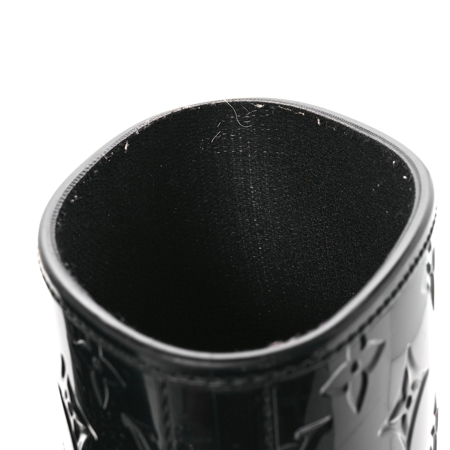 Rubber Embossed Monogram Drops Flat Half Boots 37 Black