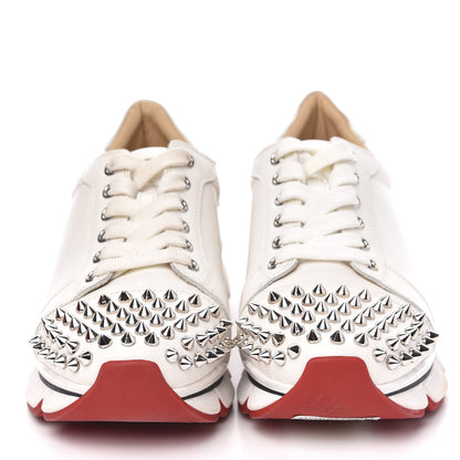 Christian Louboutin Calfskin Spike VRS 2018 Sneakers 37 Snow Silver 2 of 9