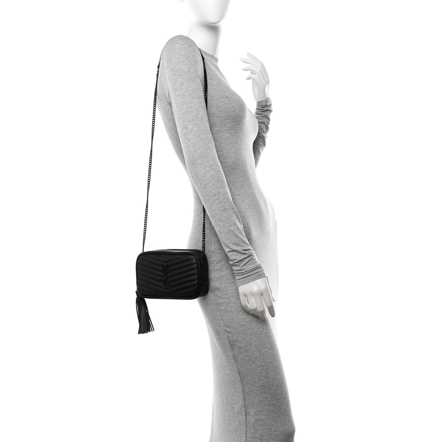 Grain De Poudre Matelasse Monochrome Monogram Mini Lou Camera Bag Black
