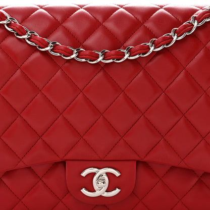 Chanel Lambskin Quilted Maxi Double Flap Red 7 of 9