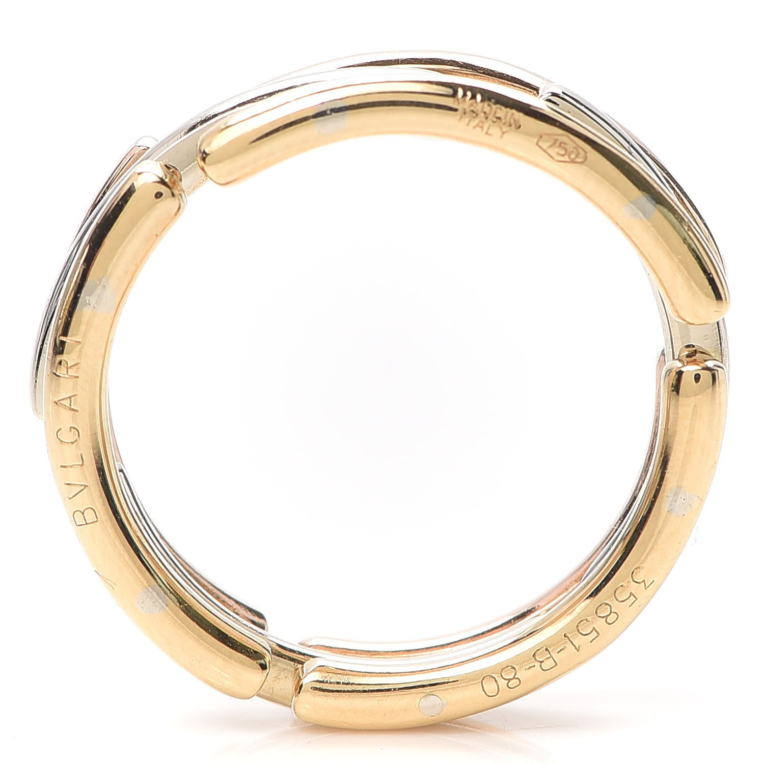 Bulgari 18K Rose Yellow White Gold Collapsible Ring 50 5.5 4 of 4