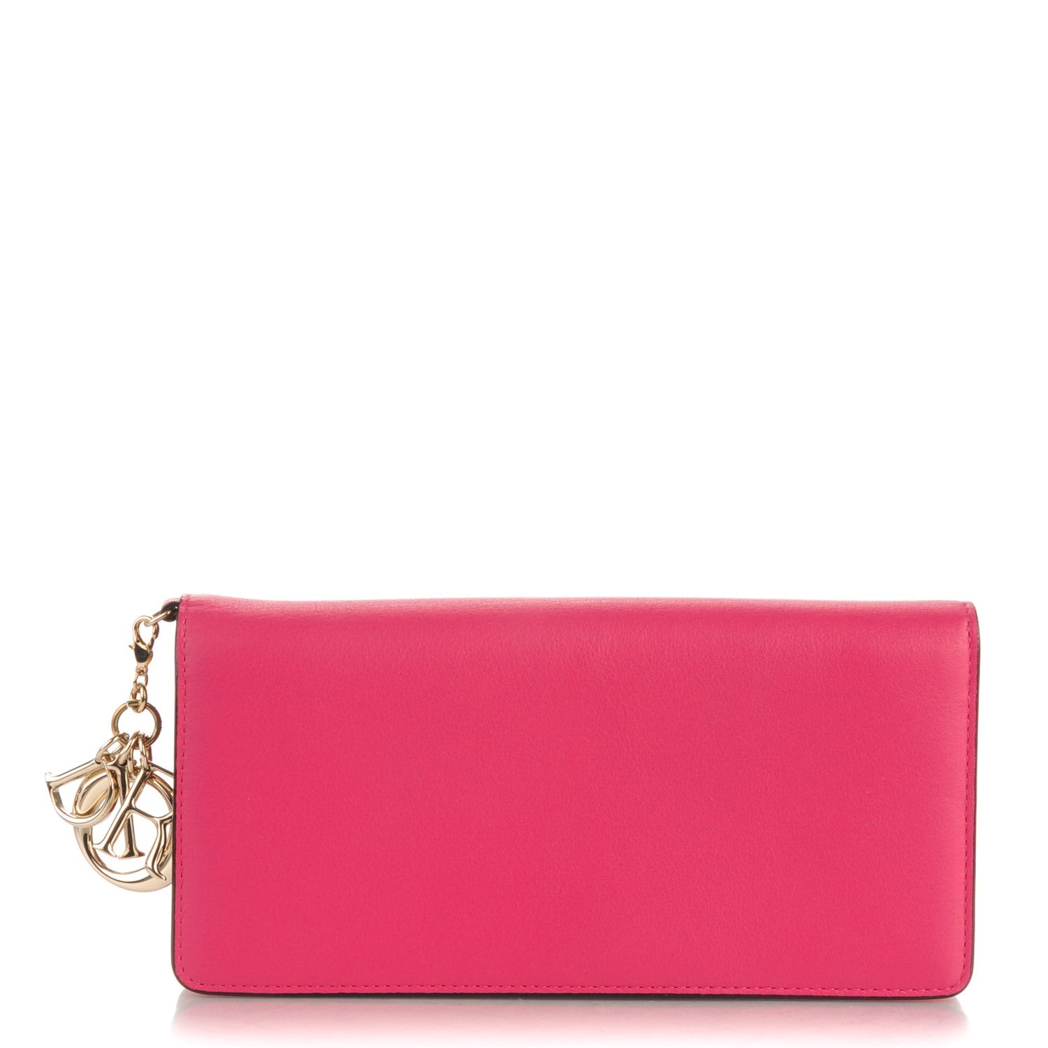 Christian Dior Smooth Calfskin Diorissimo Wallet Pink Red 1 of 7