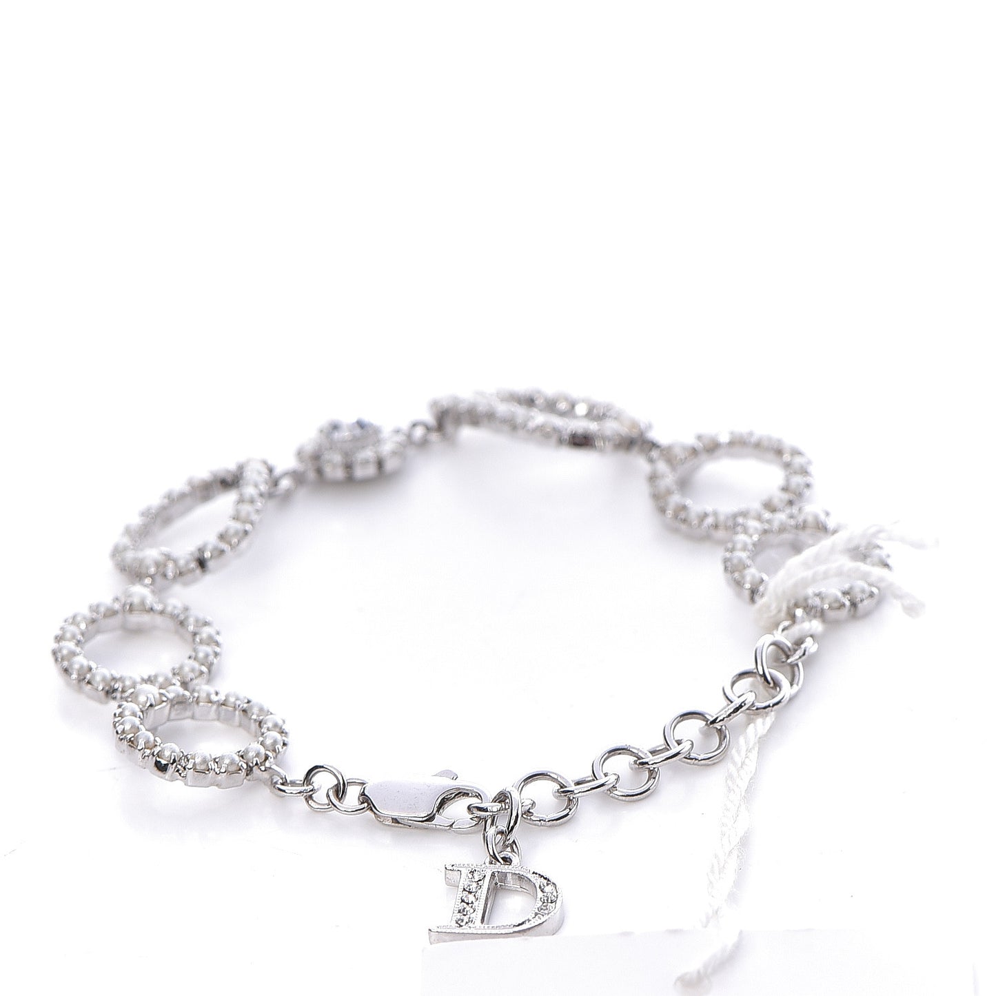 Crystal Pearl Studio Bracelet Silver Blanc
