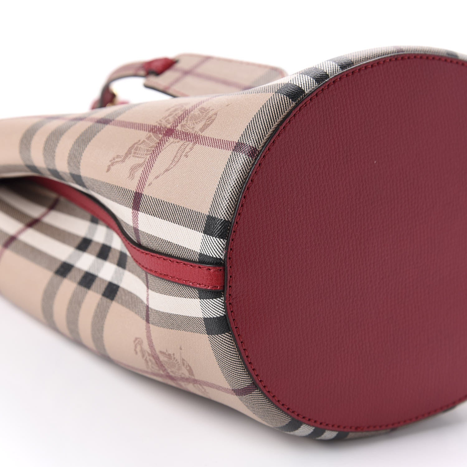 Burberry Haymarket Check Colours Small Lorne Bucket Crossbody Poppy Red 6 of 10