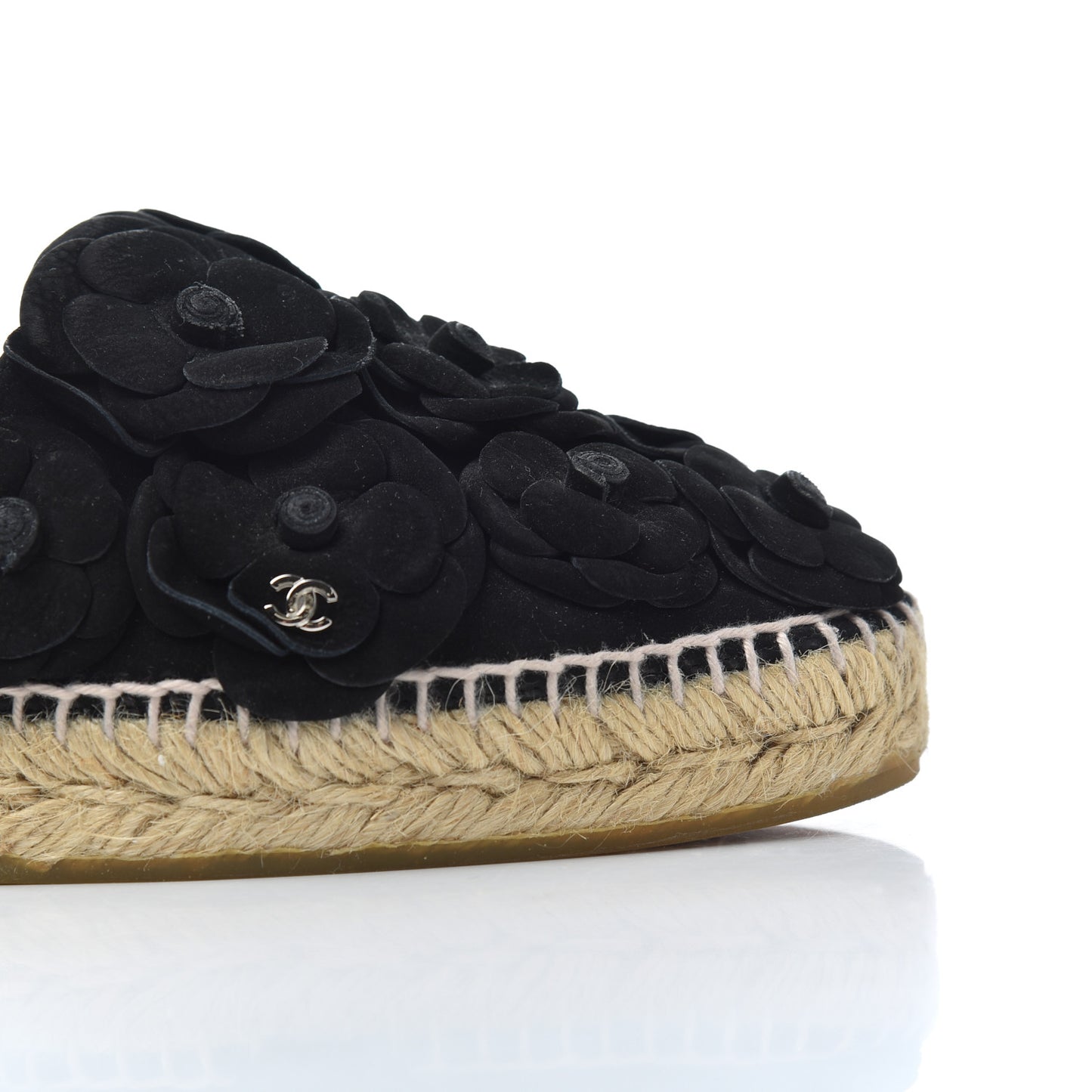 Suede Camellia CC Espadrilles 37 Black