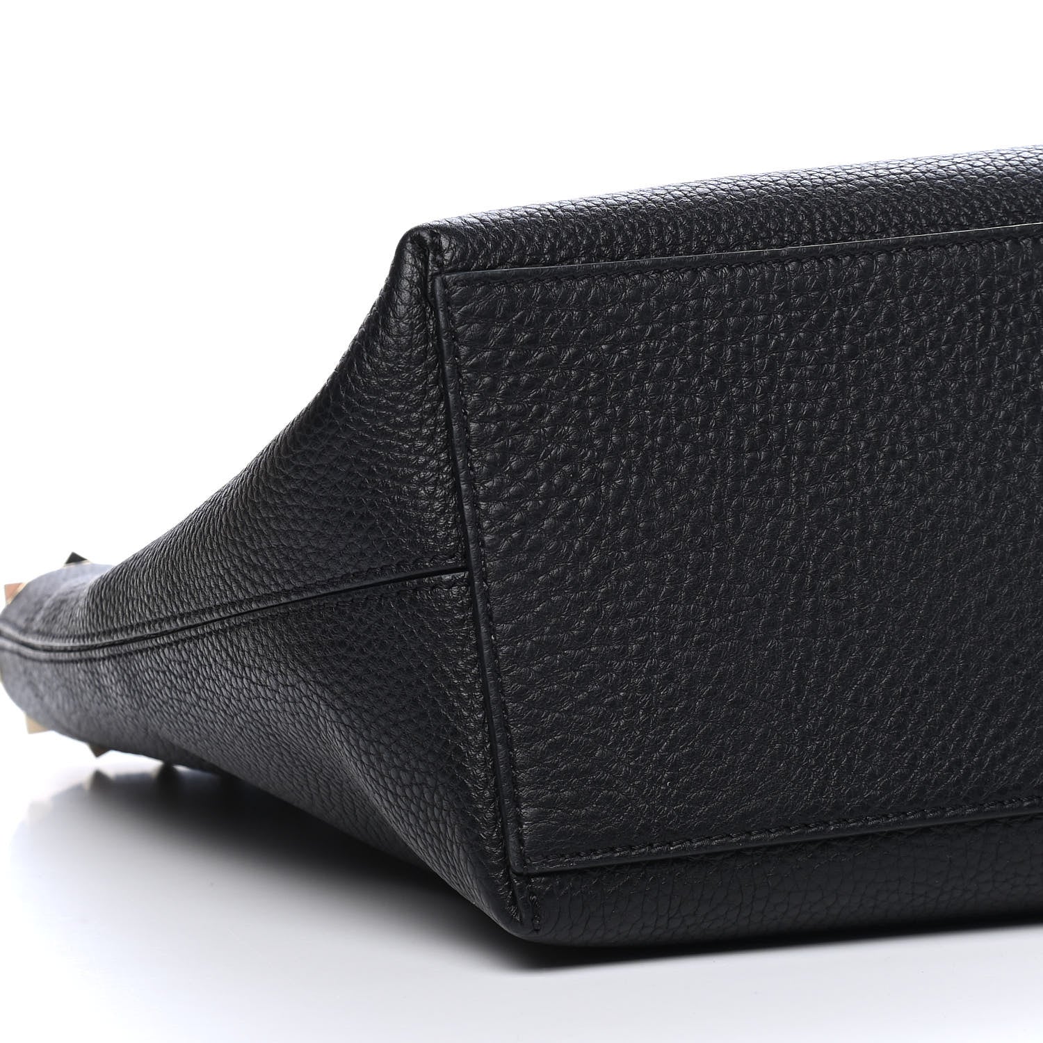 Valentino Garavani Grained Calfskin Rockstud Shoulder Tote Black 7 of 8