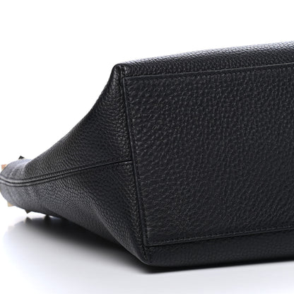 Valentino Garavani Grained Calfskin Rockstud Shoulder Tote Black 7 of 8