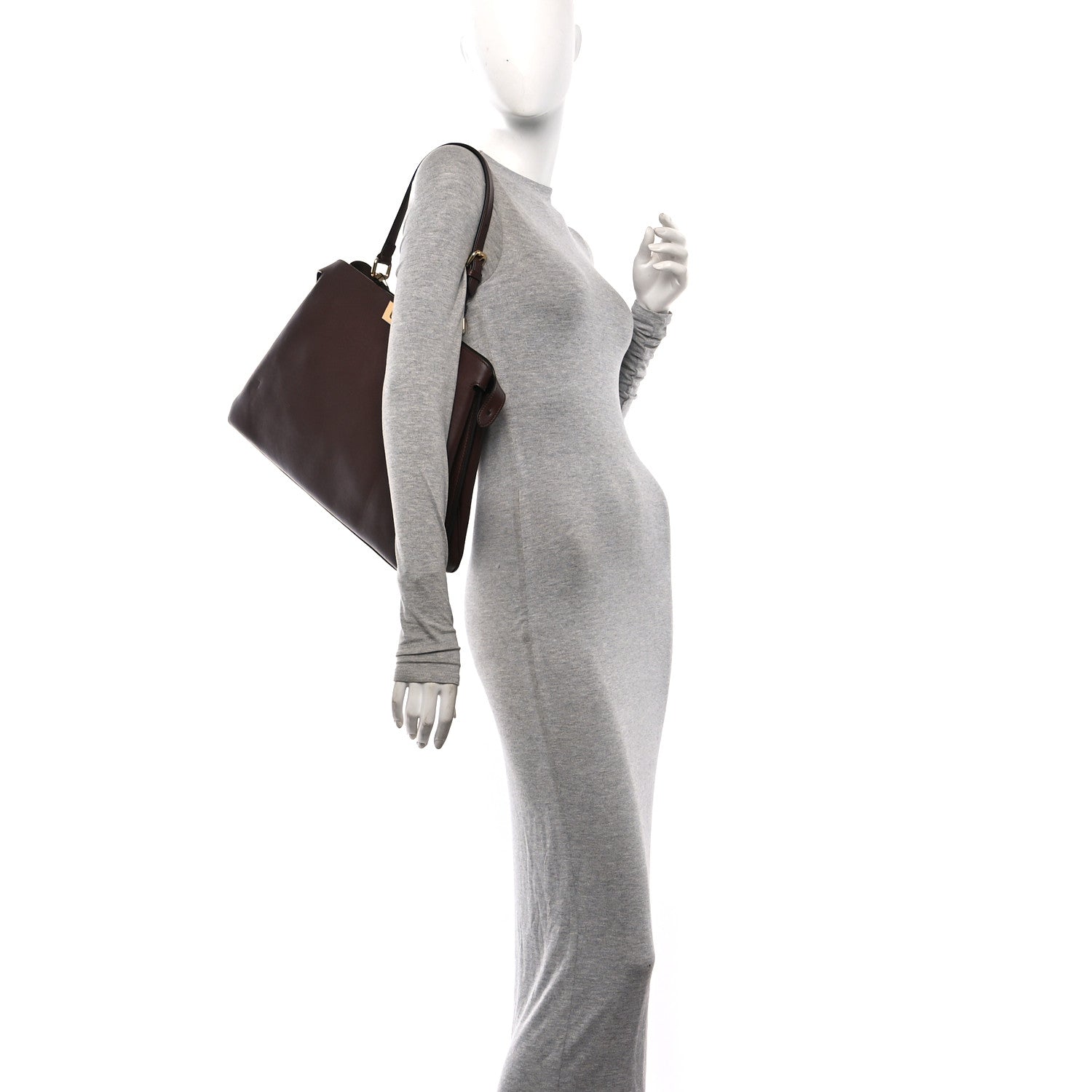 Fendi Vitello Large Soft Peekaboo Crosta Mogano 2 of 10