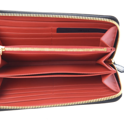 Prada Vitello Move Bi-Color Zip Around Wallet Black Lacca 5 of 8