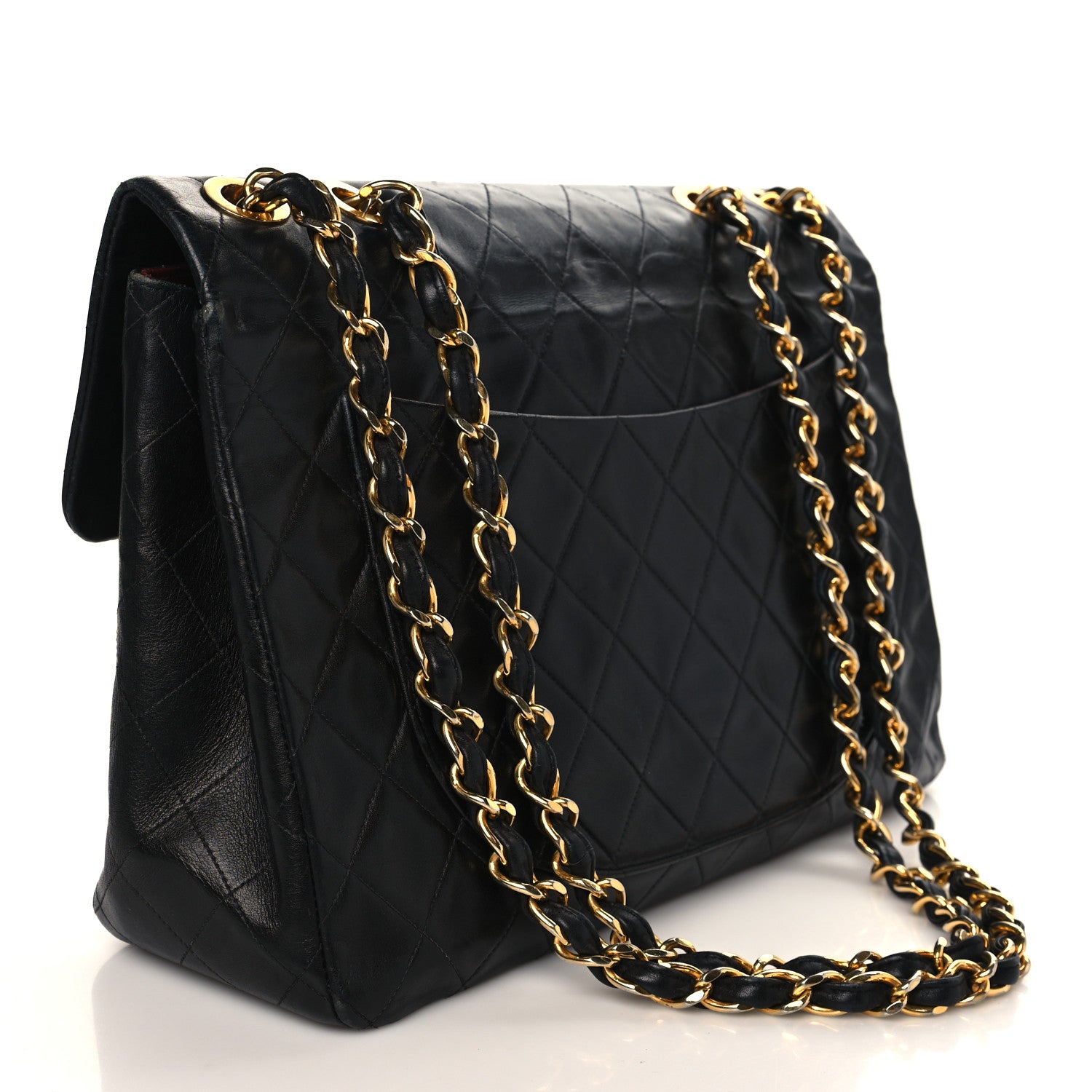 Chanel Lambskin Quilted XL Jumbo Single Flap Black 3 of 8