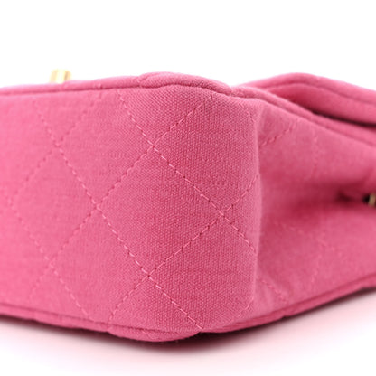 Chanel Jersey Quilted Mini Rectangular Flap Pink 10 of 10