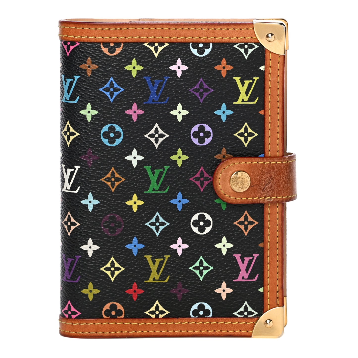 Monogram Multicolor Small Ring Agenda Cover Black
