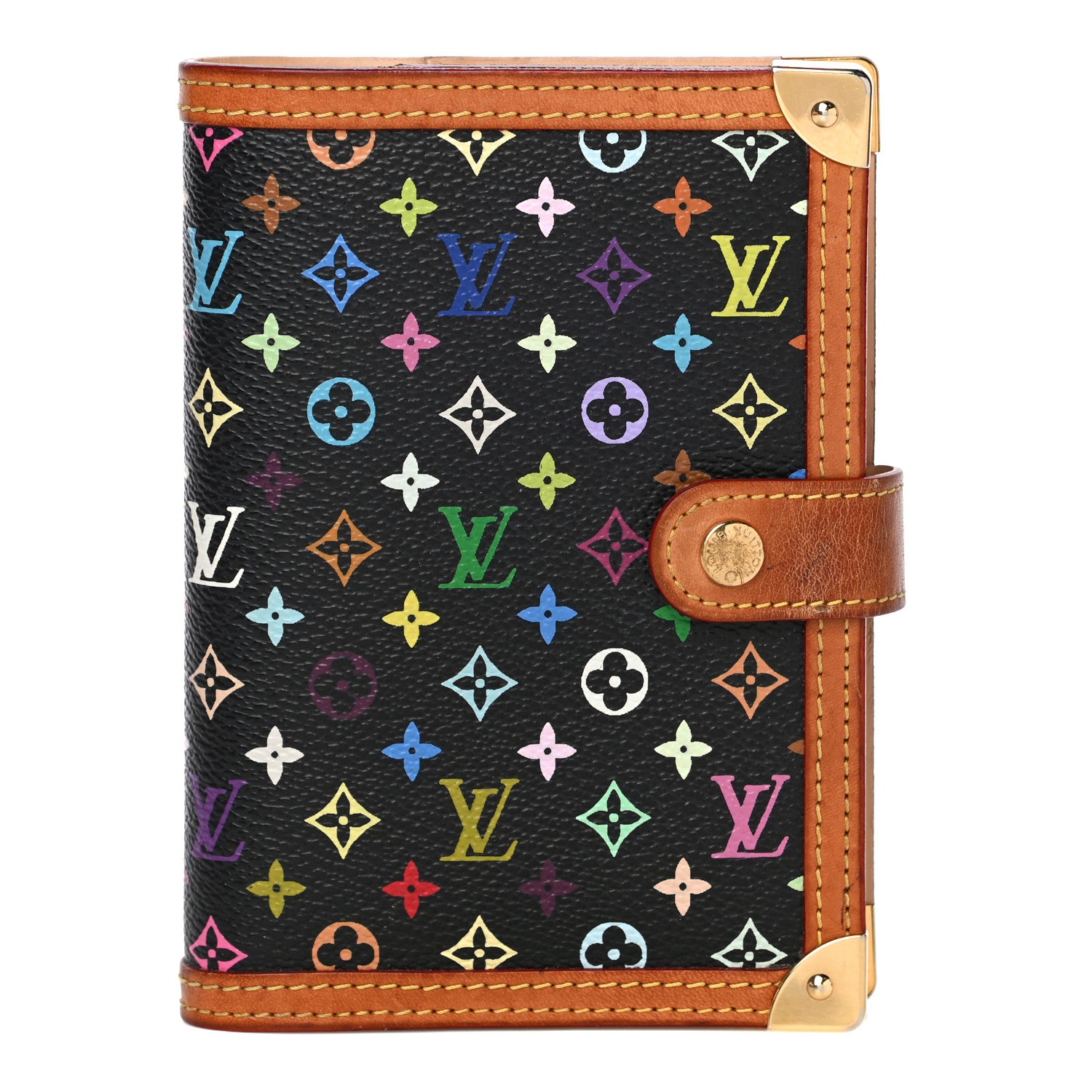 Louis Vuitton Monogram Multicolor Small Ring Agenda Cover Black 1 of 12