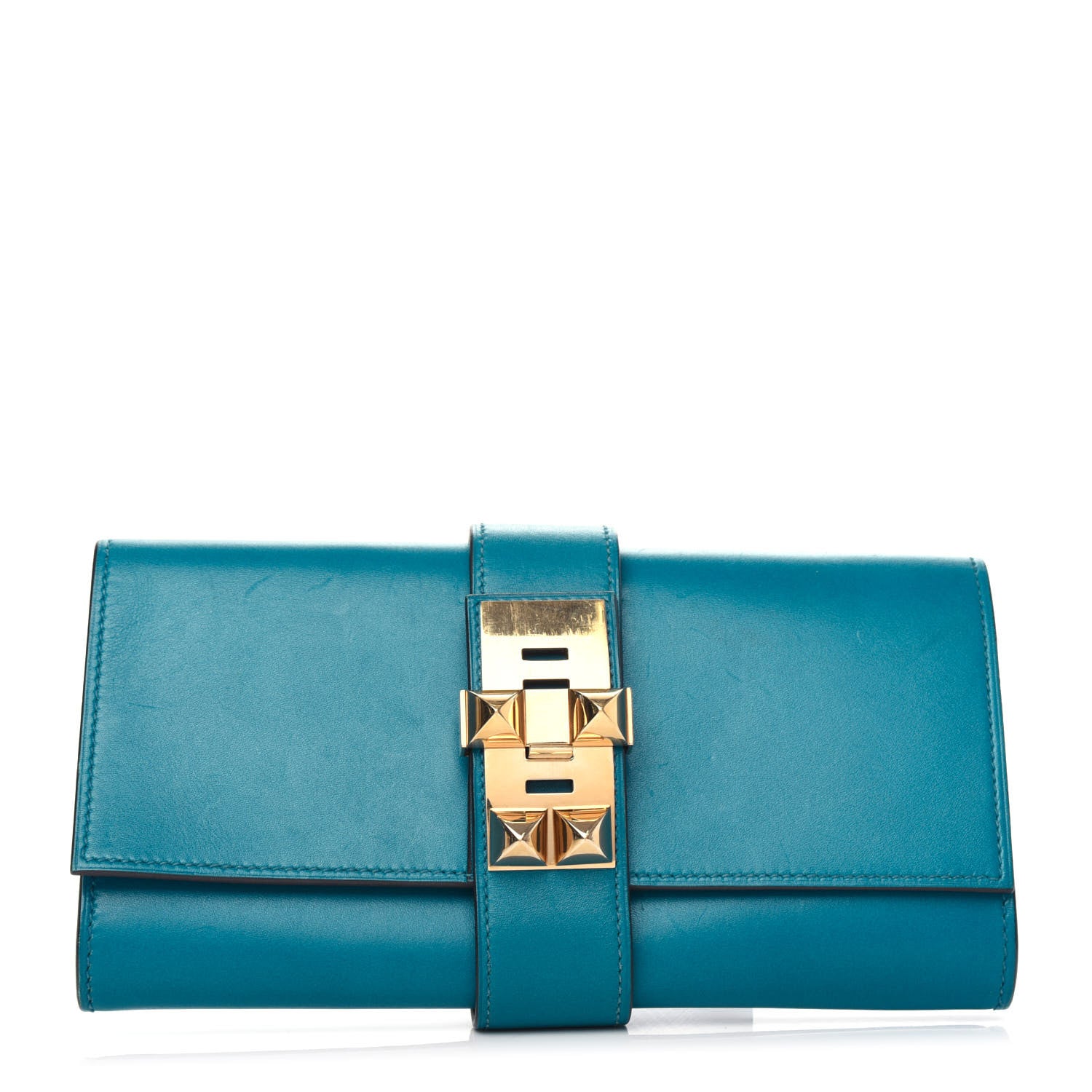 Hermes Tadelakt Medor 23 Clutch Bleu Izmir 1 of 9