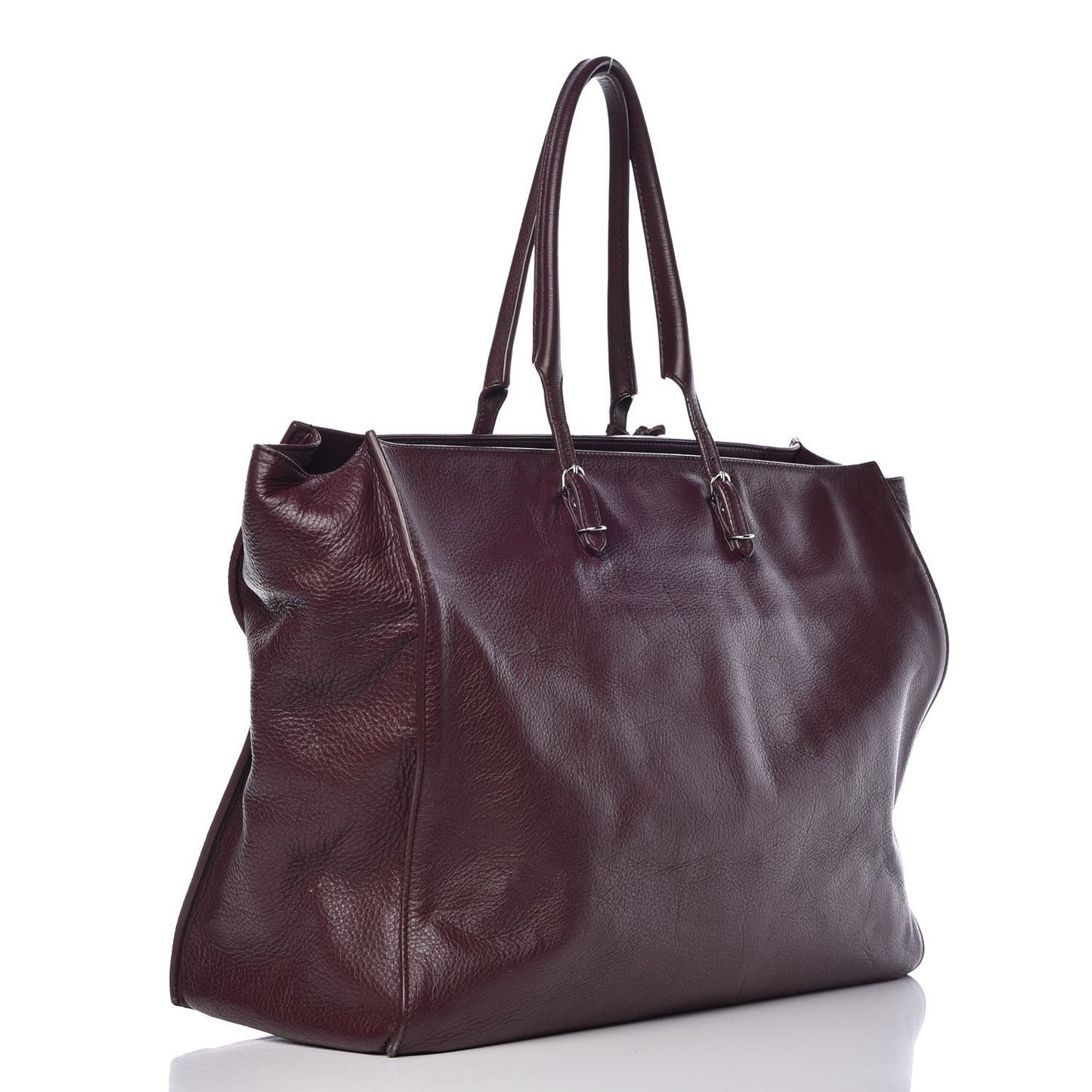 Veau Papier A4 Tote Rouge Aubergine