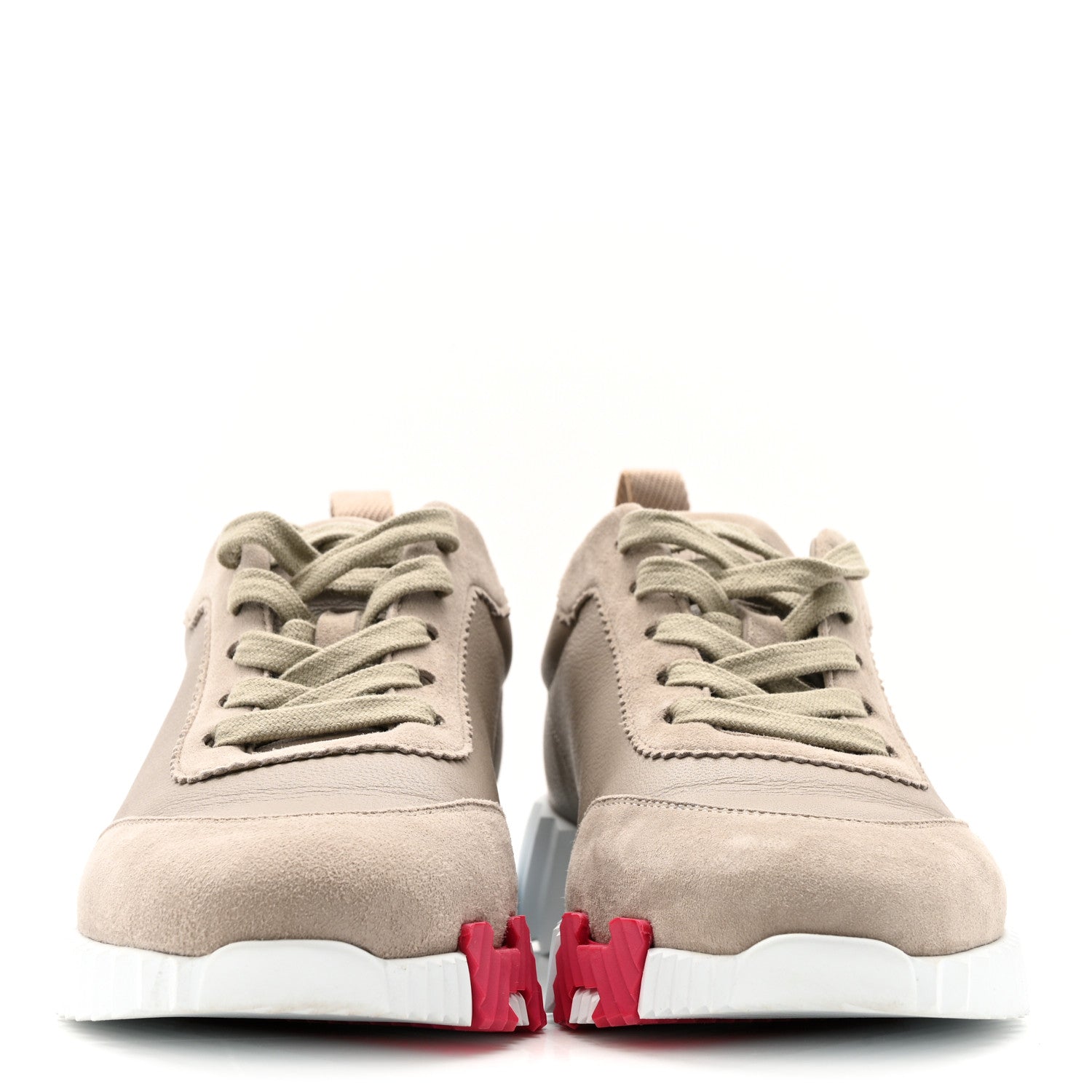 Hermes Sport Goatskin Suede Goatskin Womens Bouncing Sneakers 38 Kraft 38.5 Beige Galet 3 of 12