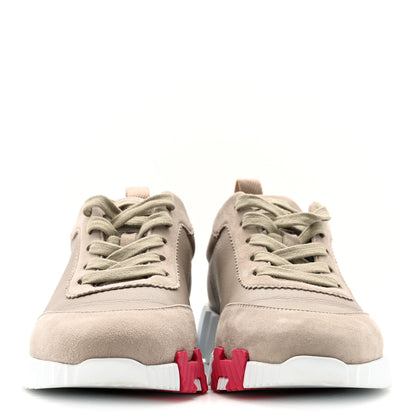 Hermes Sport Goatskin Suede Goatskin Womens Bouncing Sneakers 38 Kraft 38.5 Beige Galet 3 of 12