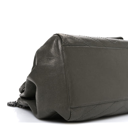 Saint Laurent Vintage Lambskin Chevron Monogram Medium Nolita Military Olive 9 of 10