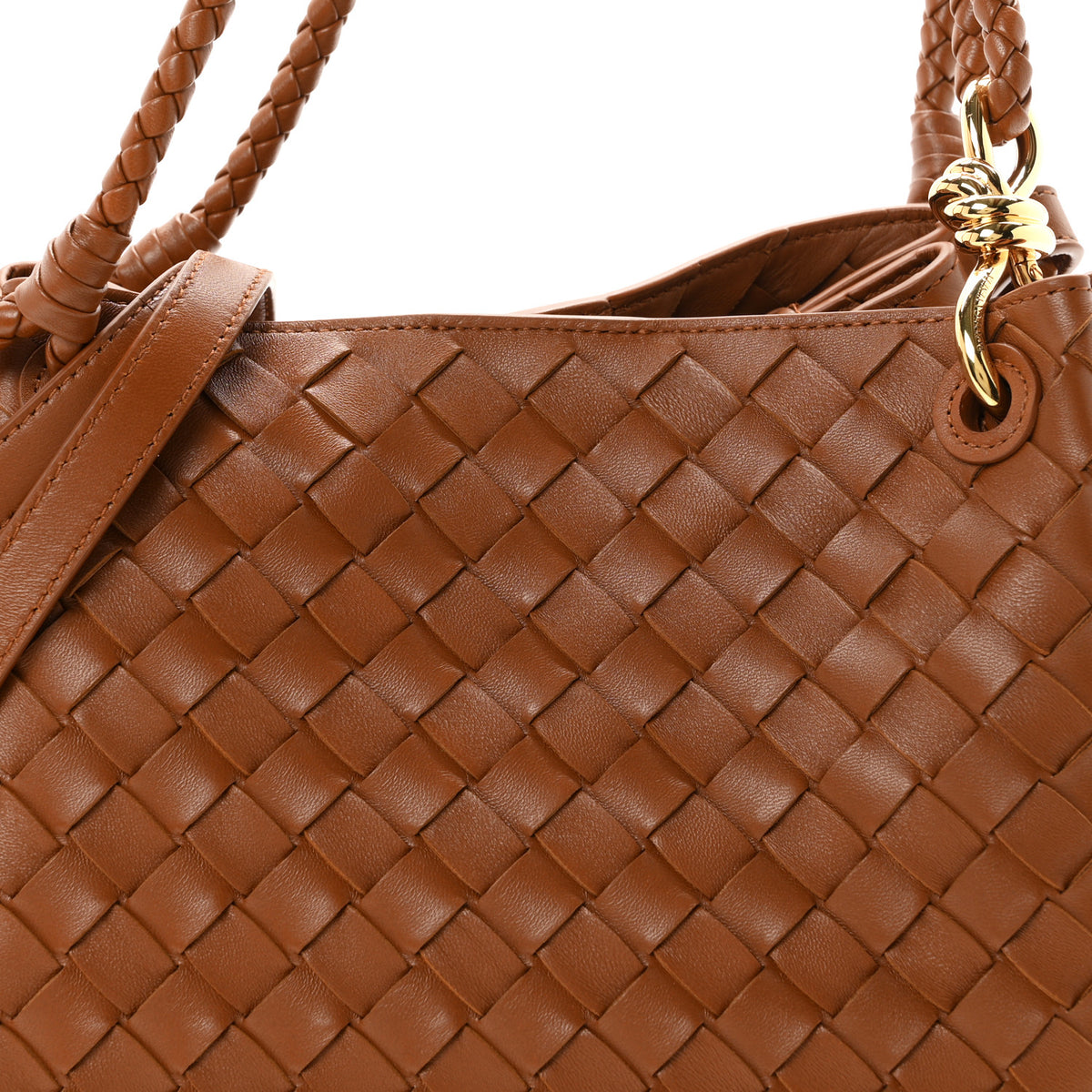 Nappa Intrecciato Medium Parachute Shoulder Wood