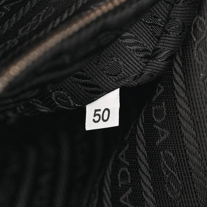 Prada Tessuto Nylon Soft Calfskin Shoulder Bag Black 7 of 10