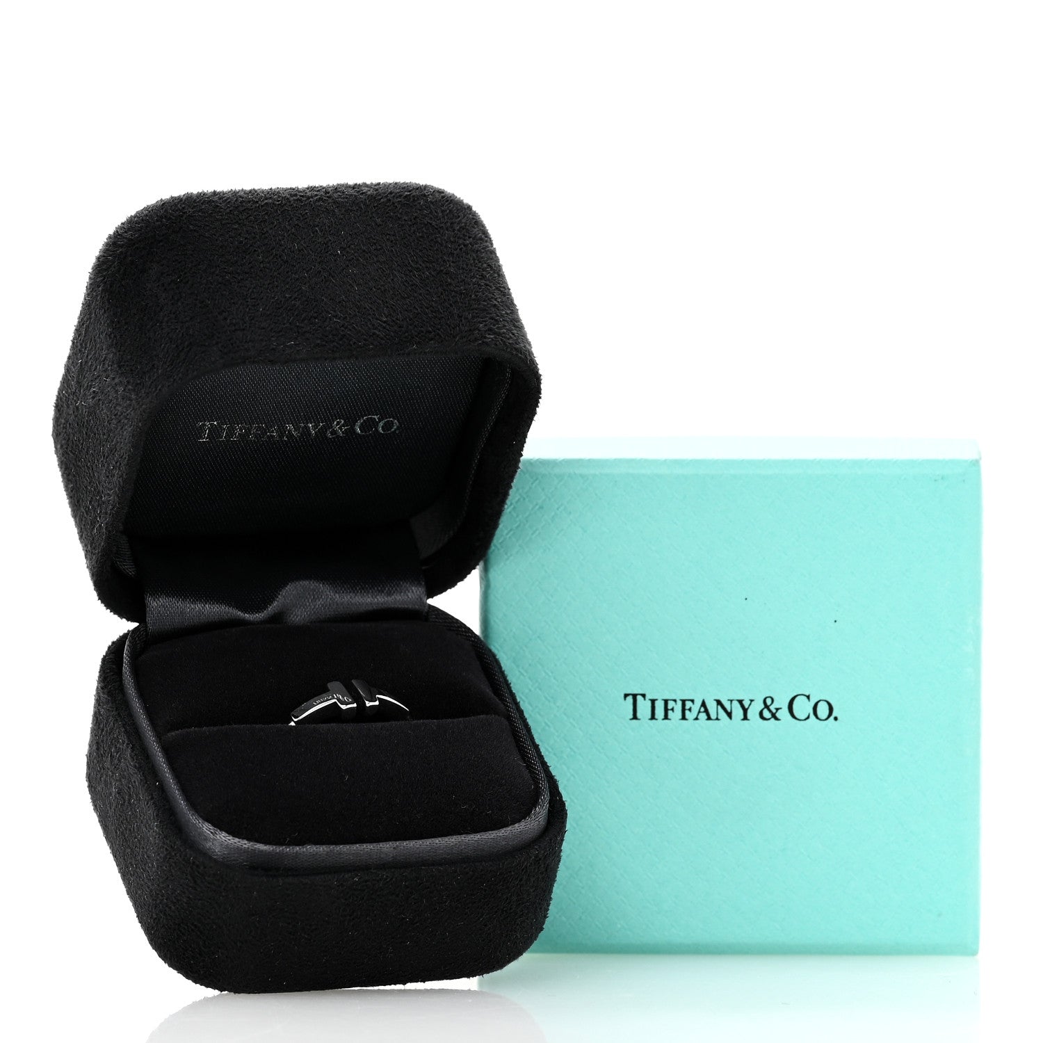 Tiffany 18K White Gold T Wire Ring 52 6 5 of 5