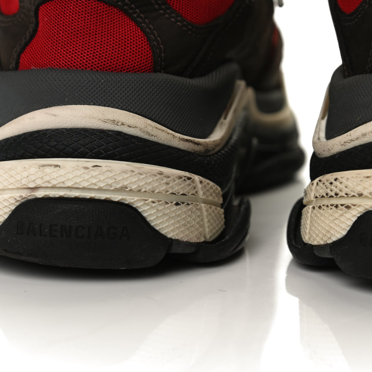 Fabric Mesh Mens Triple S Sneakers 43 Rouge Black