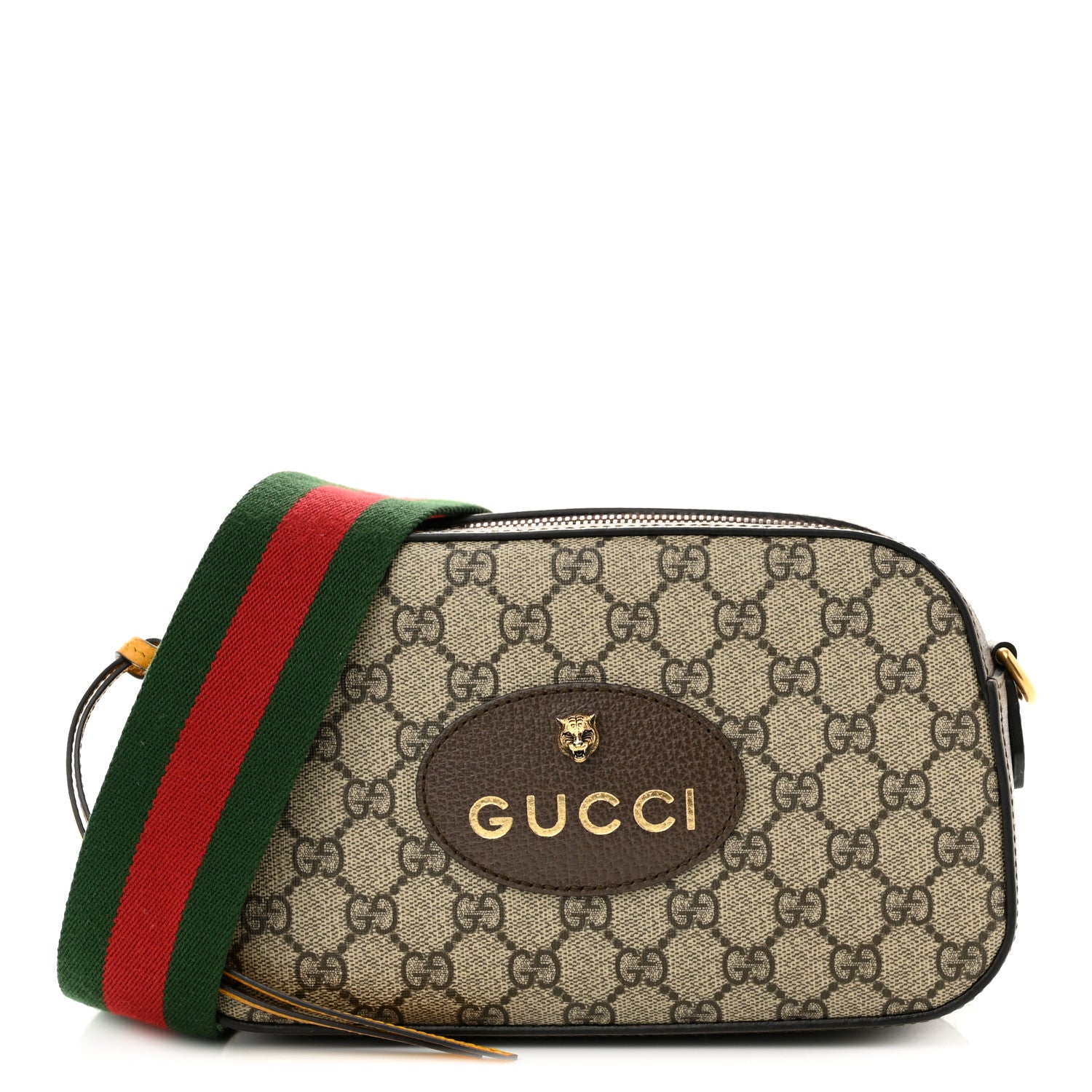 Gucci GG Supreme Monogram Web Neo Vintage Shoulder Bag Beige New Acero Crop 1 of 11