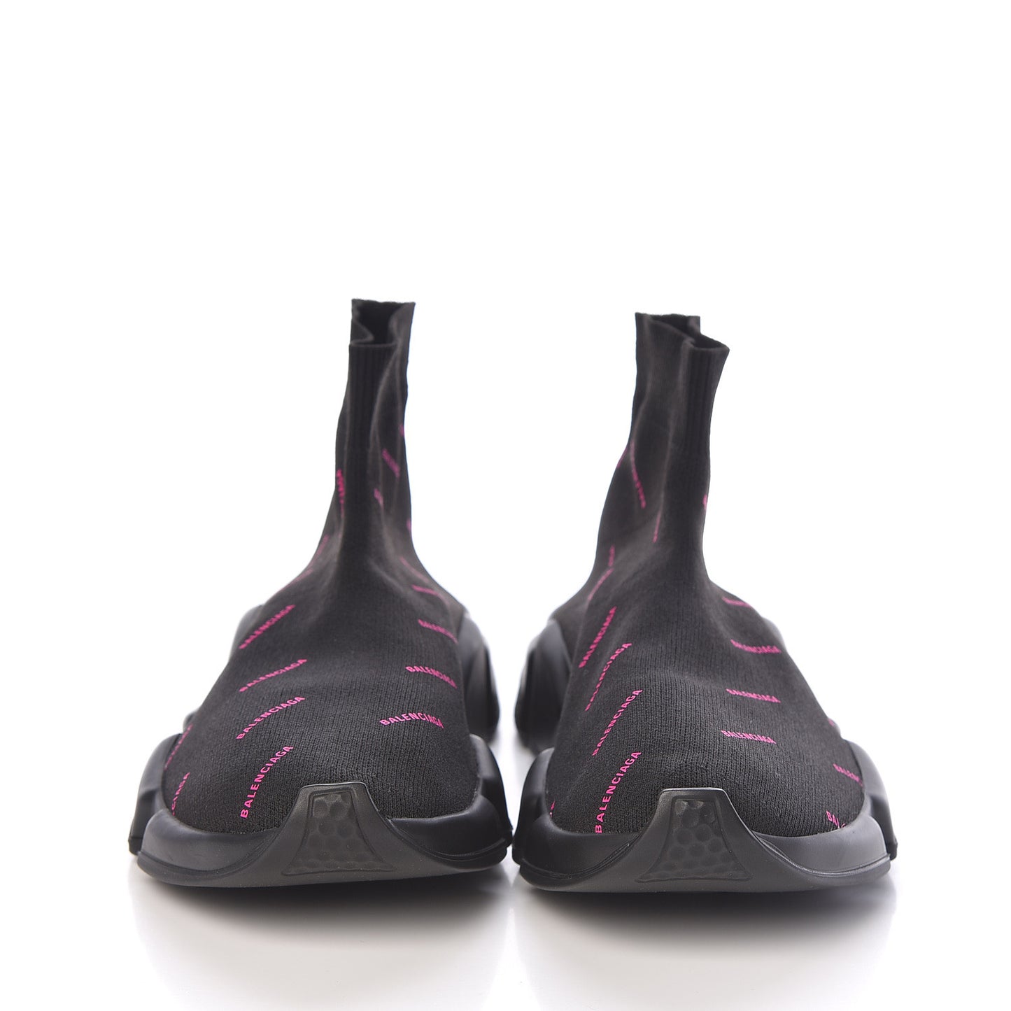 Neoprene Knit Allover Logo Womens Speed Sneakers 39 Black Fuchsia