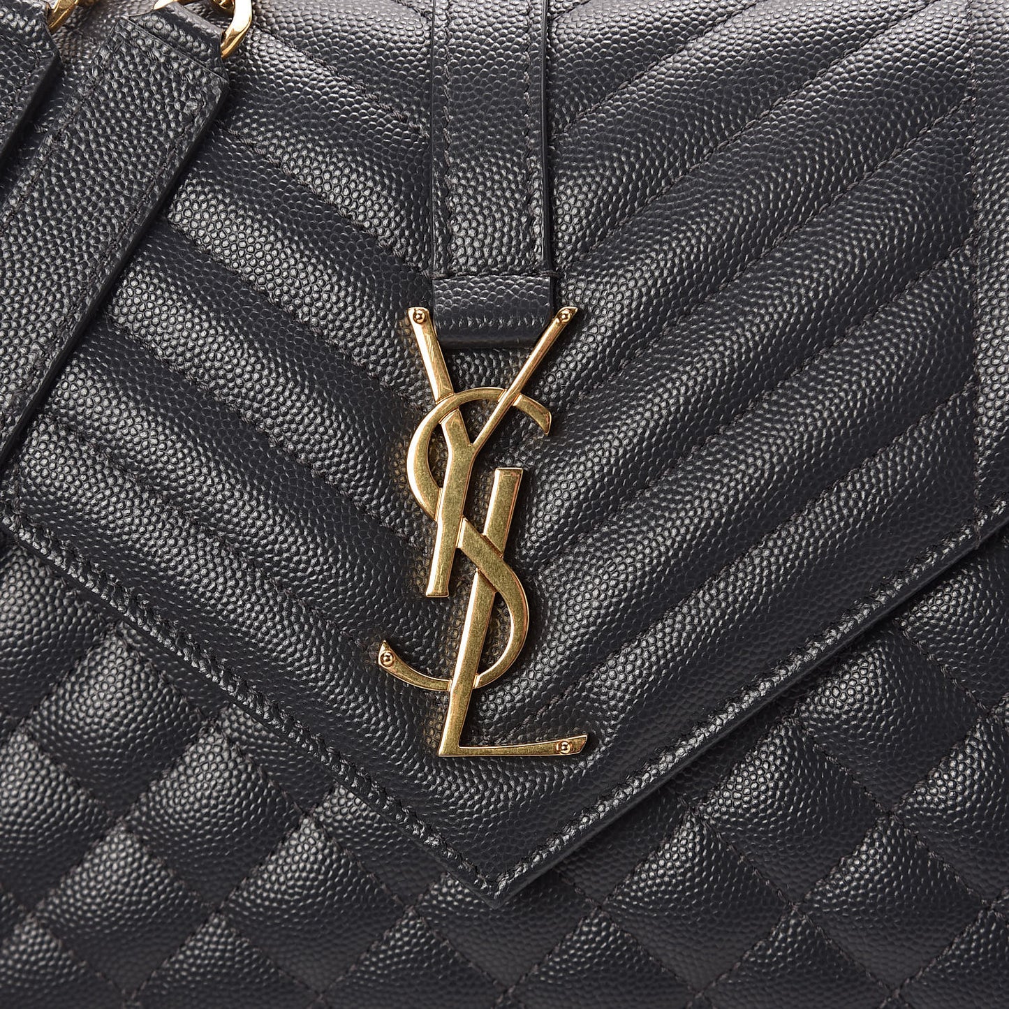 Grain De Poudre Textured Mixed Matelasse Triquilt Medium Monogram Satchel Dark Smog