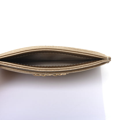Chanel Metallic Goatskin Quilted Chanel 19 Card Holder Gold 5 of 9