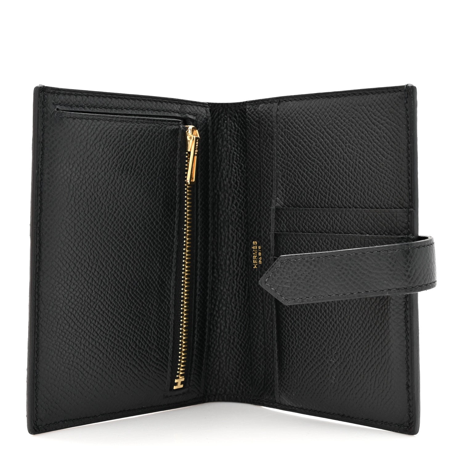 Hermes Epsom Bearn Compact Wallet Black 5 of 9