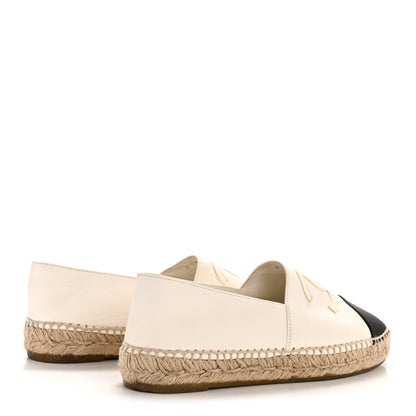 Chanel Lambskin CC Espadrilles 39 White Black 5 of 10