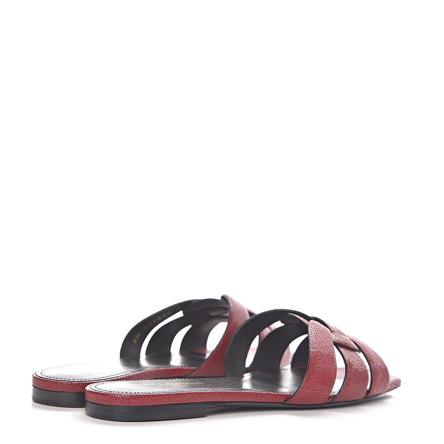 Saint Laurent Grain De Poudre Nu Pied 05 Slide Sandals 38.5 Red 4 of 9