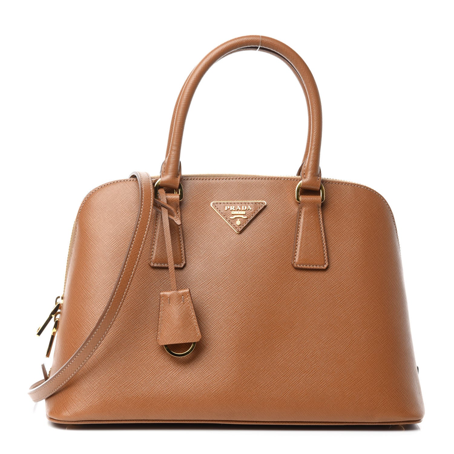 Prada Saffiano Lux Bauletto Caramel 1 of 10