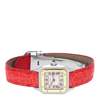 Cartier Stainless Steel 18K Yellow Gold Alligator 22mm Panthere Quartz Watch Red 2 of 4