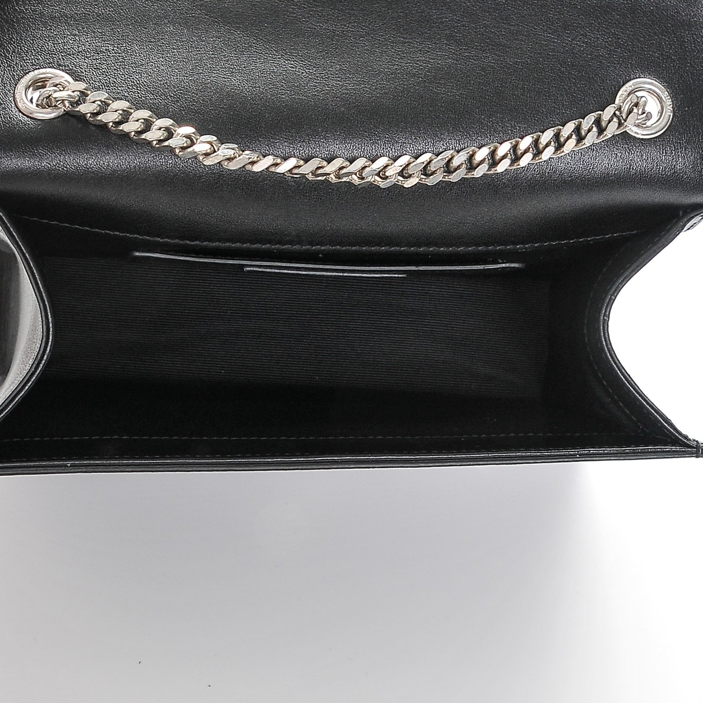 Calfskin Fringe Small Monogram Satchel Black