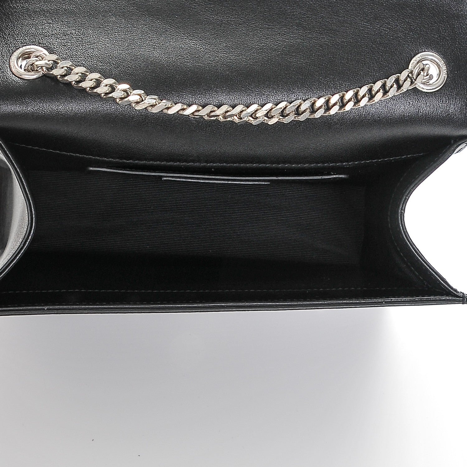 Saint Laurent Calfskin Fringe Small Monogram Satchel Black 5 of 6