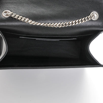 Saint Laurent Calfskin Fringe Small Monogram Satchel Black 5 of 6