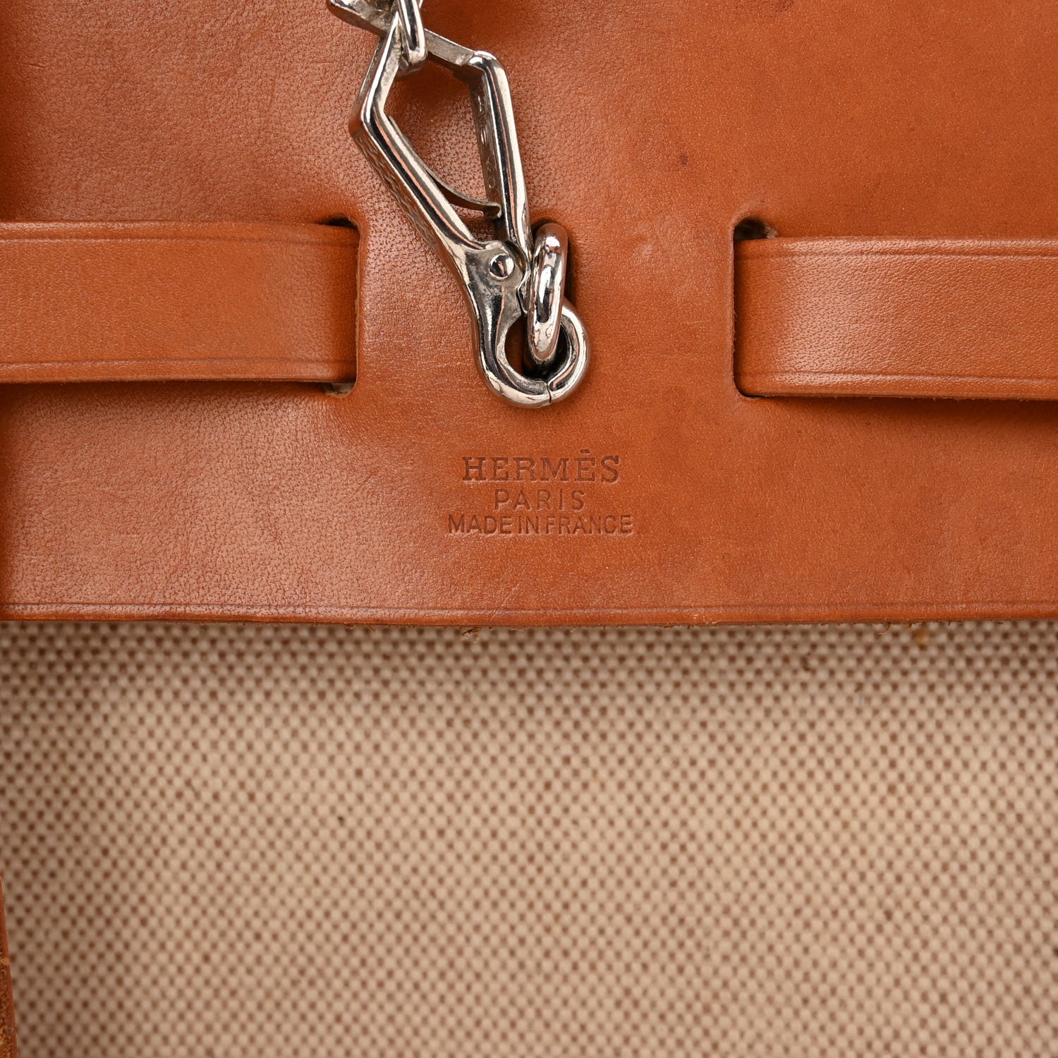 Hermes Toile Vache Calfskin Herbag 30 PM Backpack Natural 7 of 13