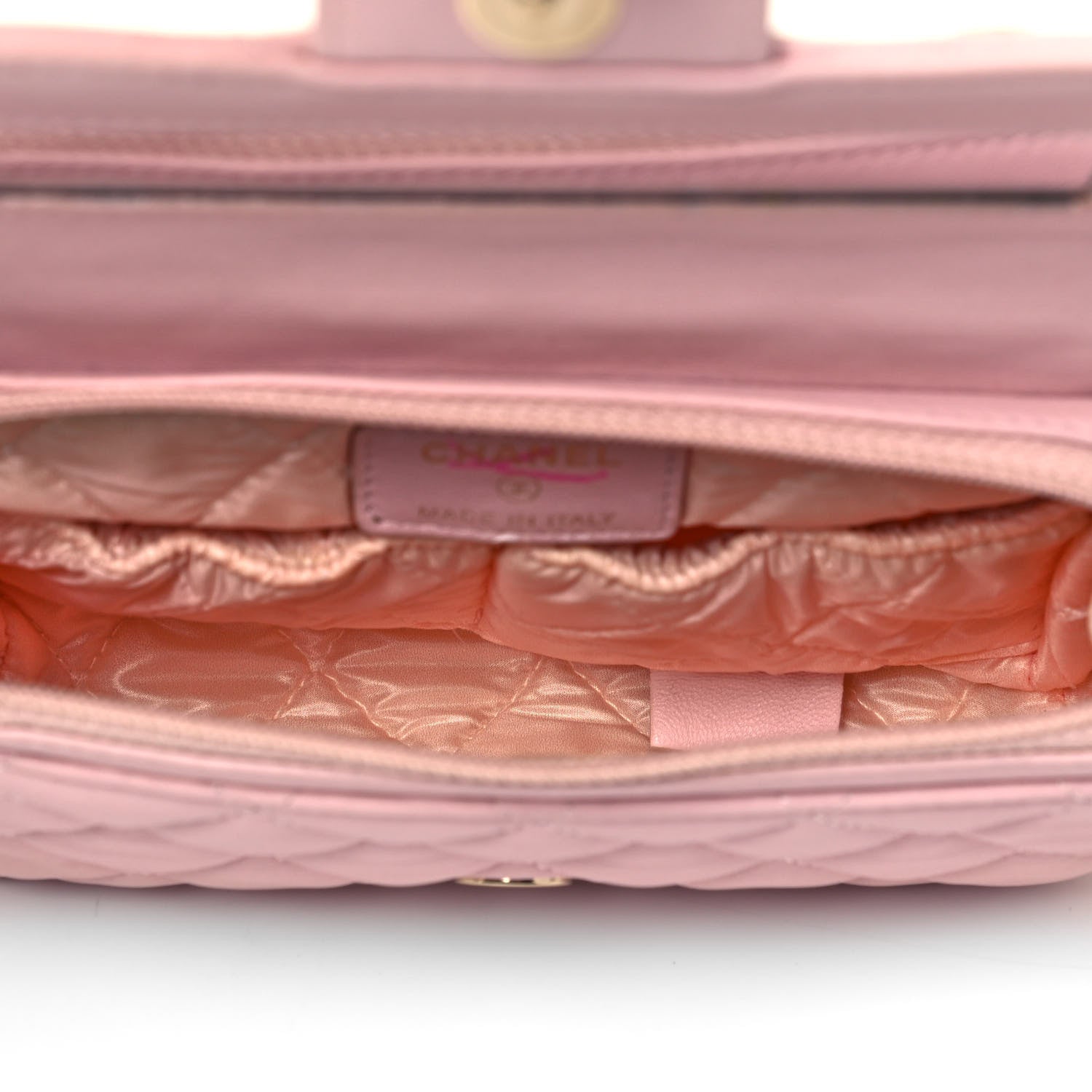 Chanel Lambskin Quilted Flap Cosmetic Case Light Pink 5 of 9